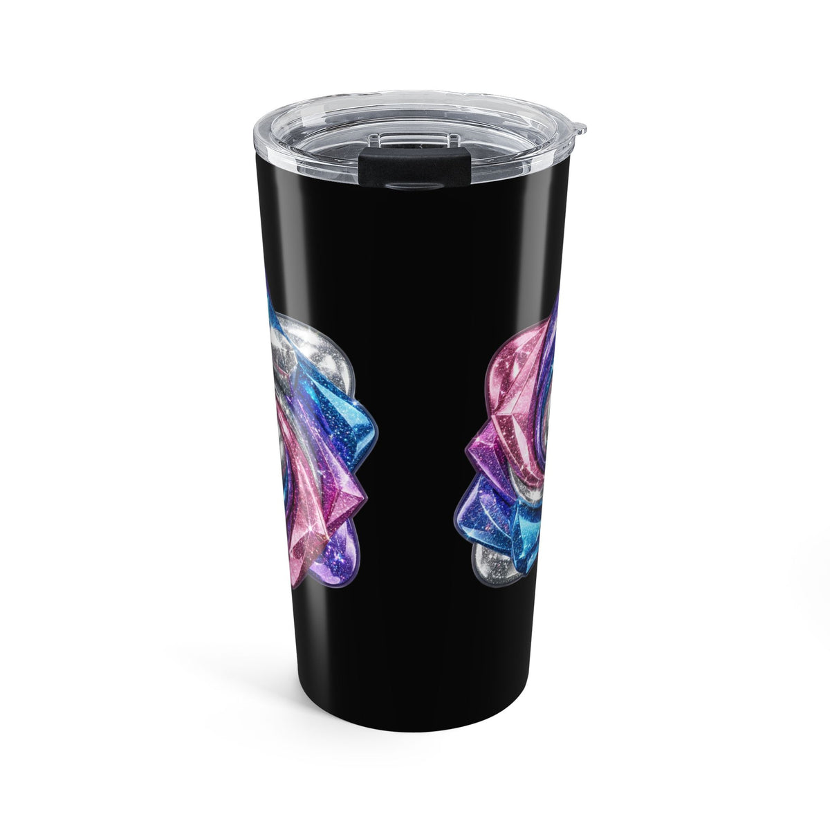 20oz Prism Crystal Skull Tumbler Black  — Colorful Gothic Travel Cup