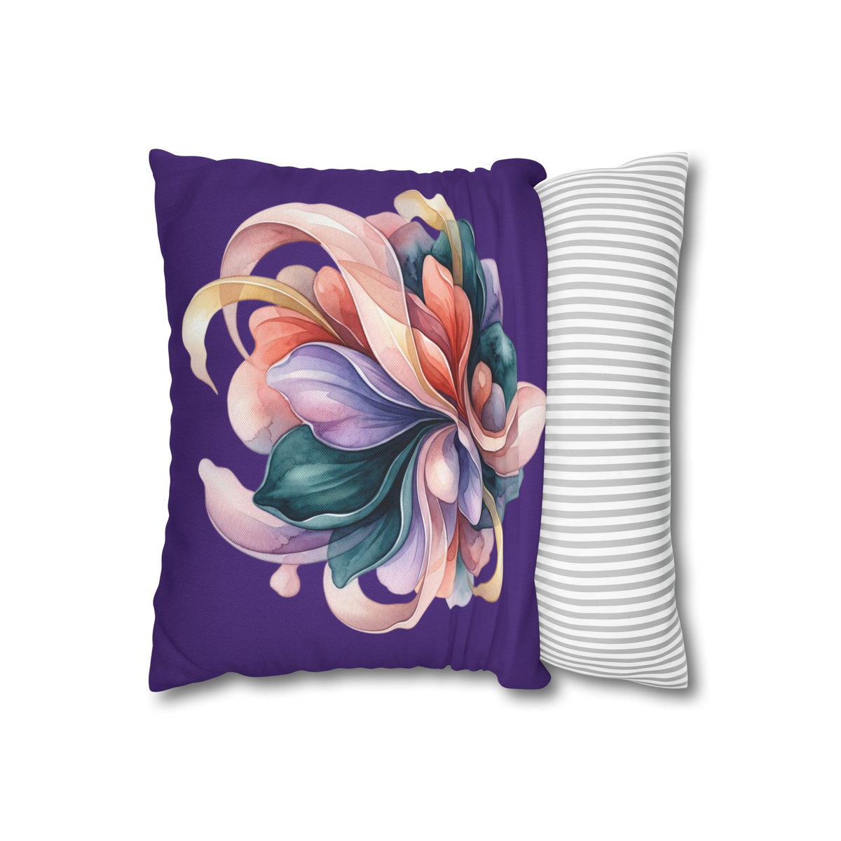 Floral Swirl Decorative Pillowcase — Abstract Blossom Accent for Living Room & Bedroom