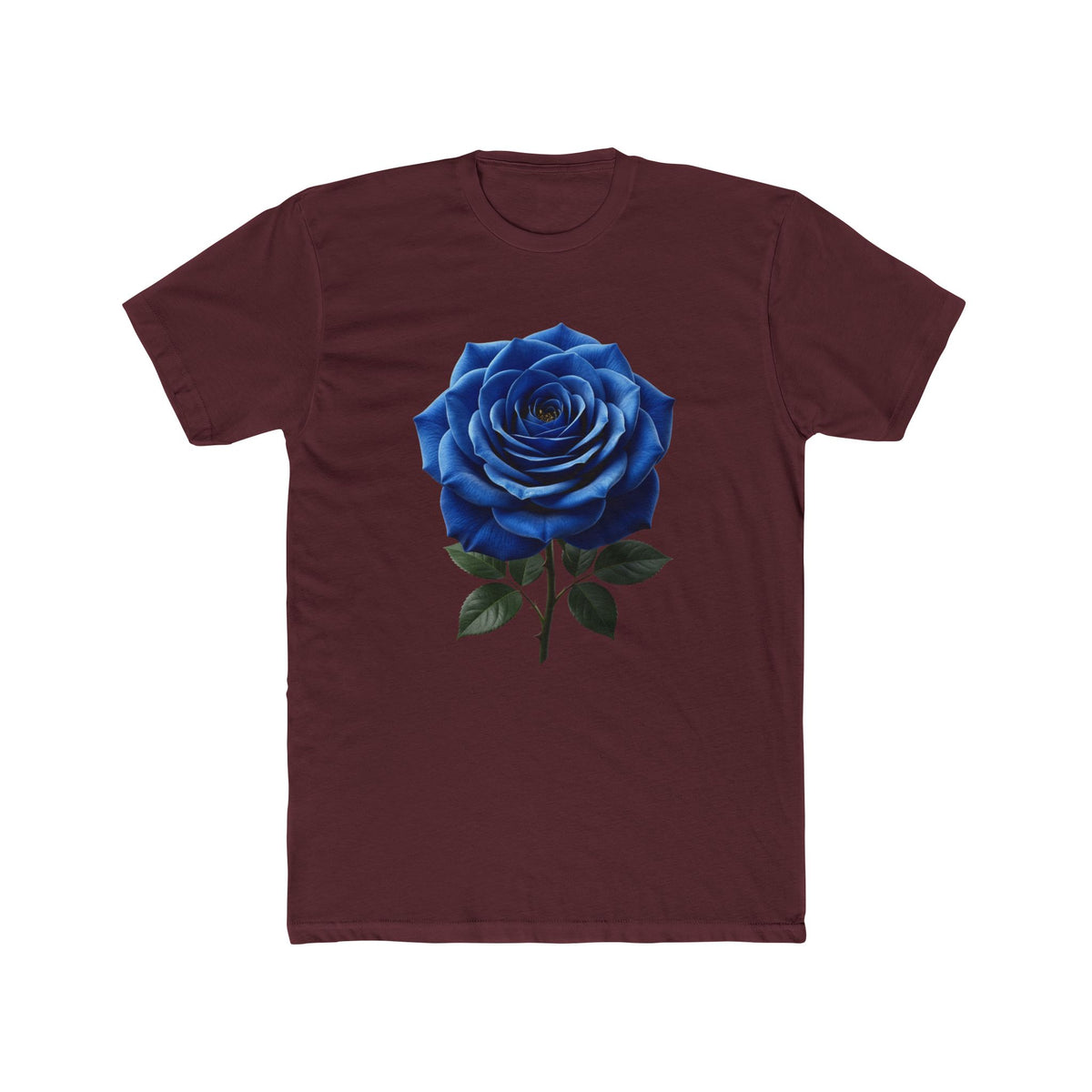 Blue Rose Tee — Realistic Floral Graphic T‑Shirt