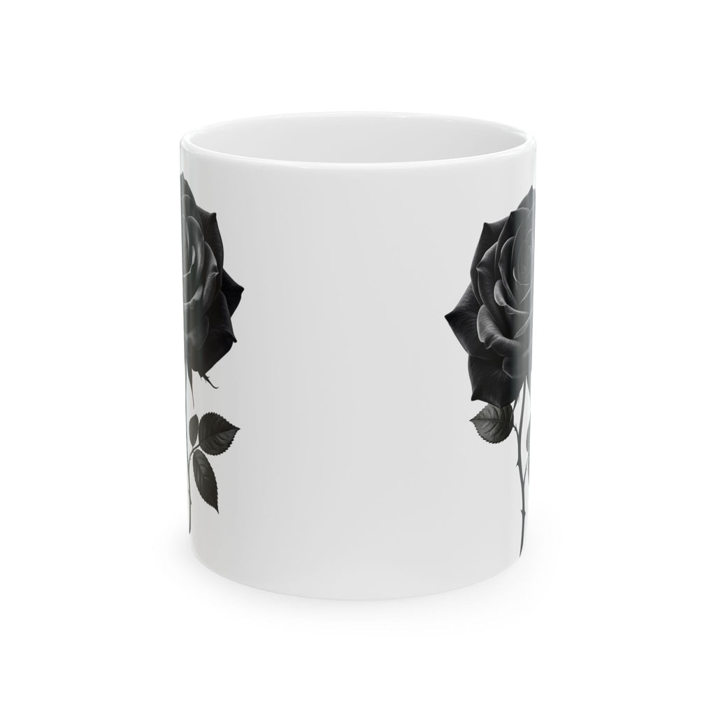 Black Rose Ceramic Mug, (11oz, 15oz)