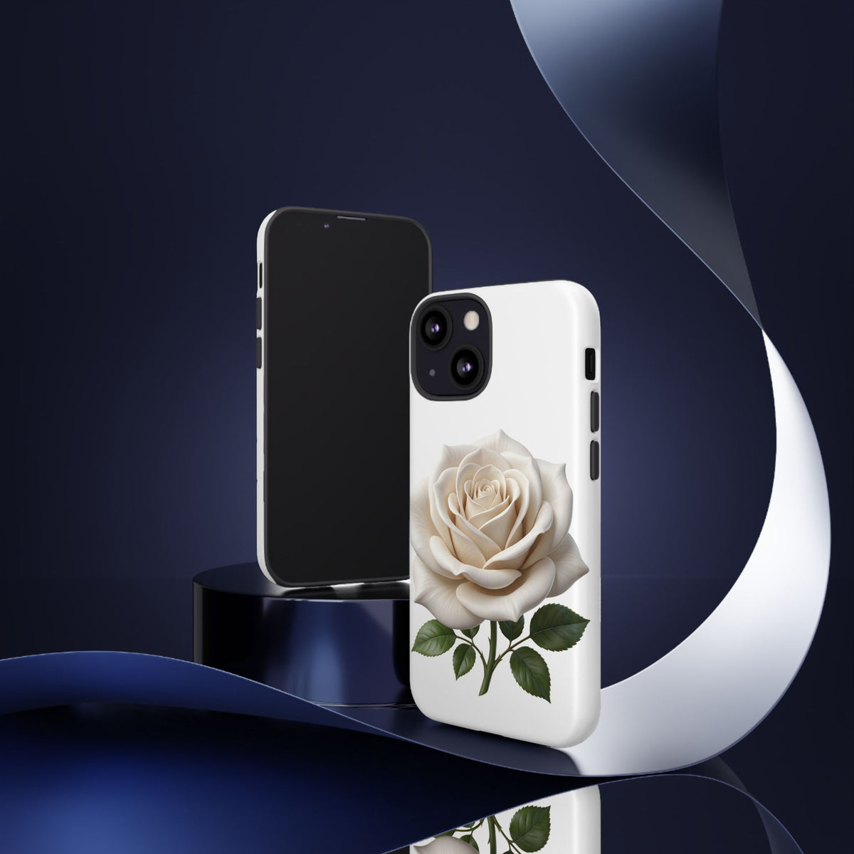 White Rose Tough Phone Case – Elegant Floral Protective Cover