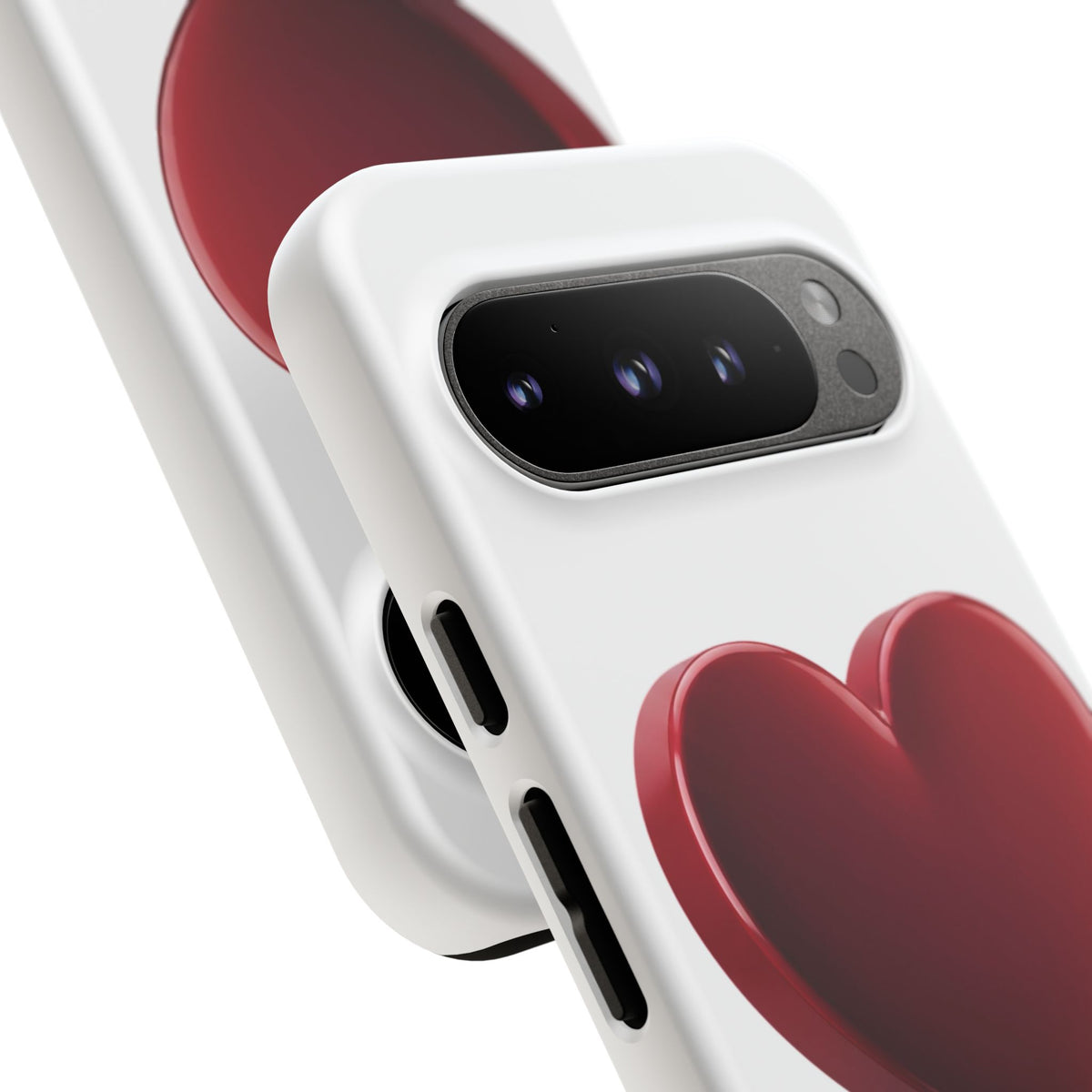 Heart Tough Phone Case - Red 3D Heart Protective Phone Case