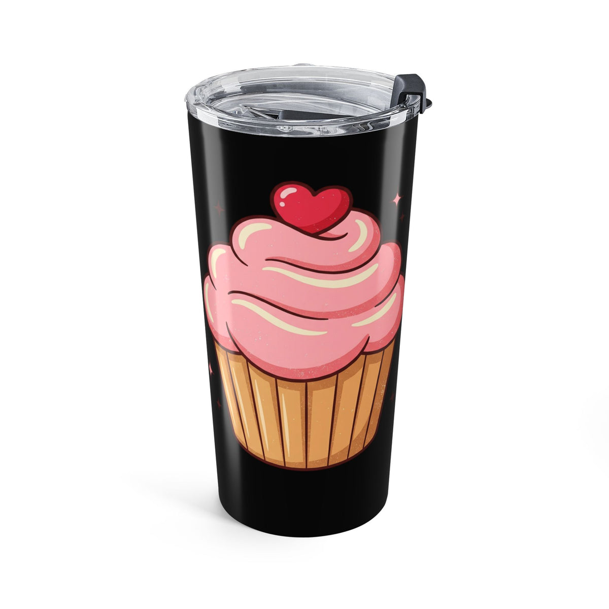 Pink Cupcake Tumbler 20oz- Black