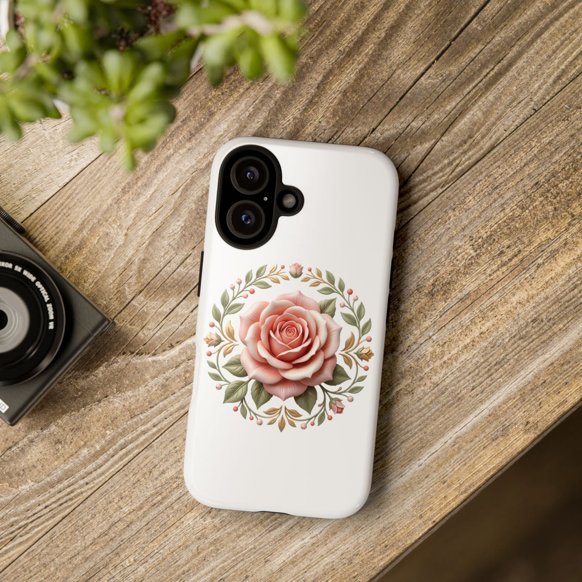 Floral Rose Wreath Tough Phone Case