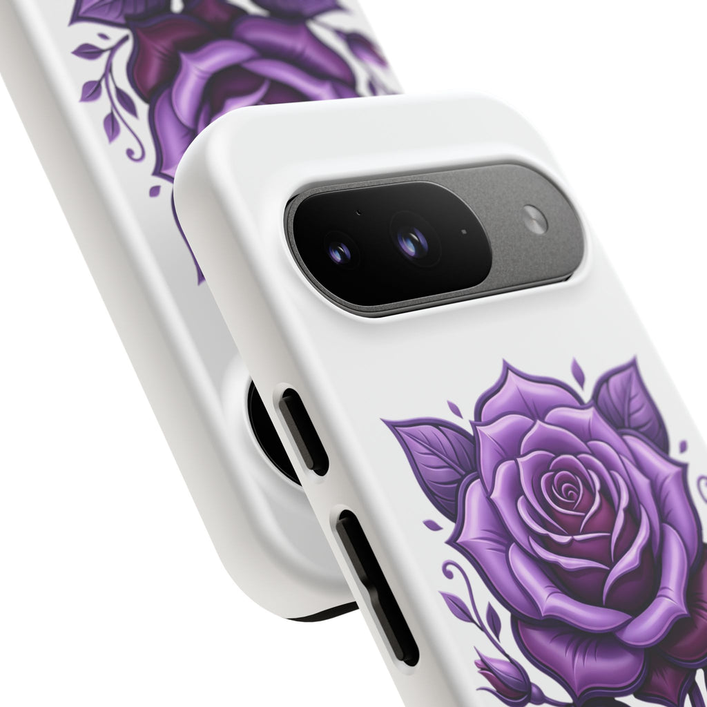 Purple Rose Tough Phone Case — Floral Protective Phone Cover