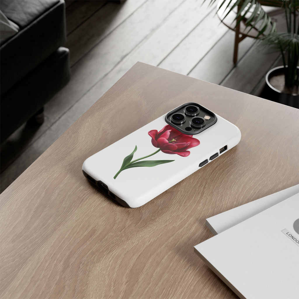 Tulip Floral Tough Phone Case – Protective Blossom iPhone Cover