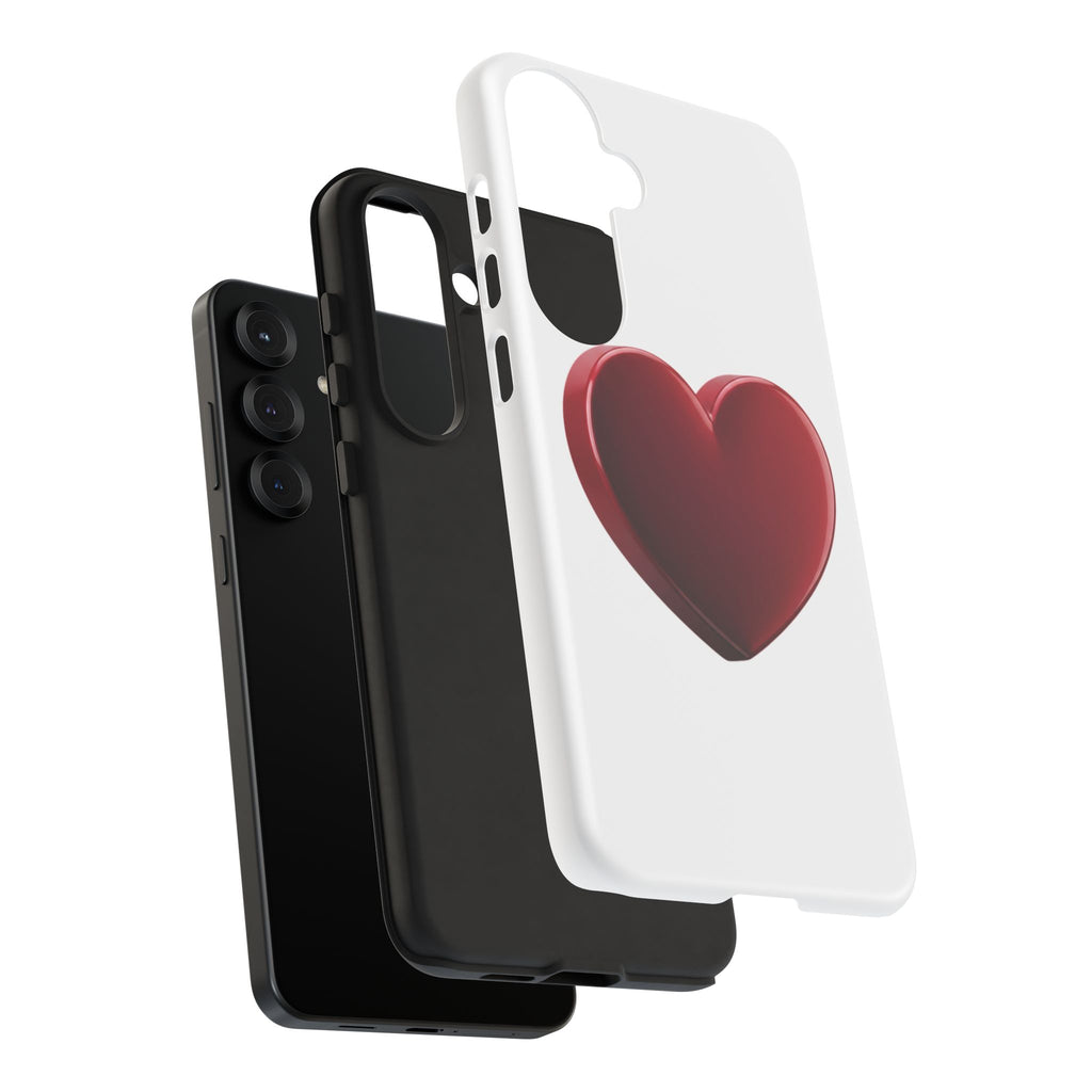 Heart Tough Phone Case - Red 3D Heart Protective Phone Case