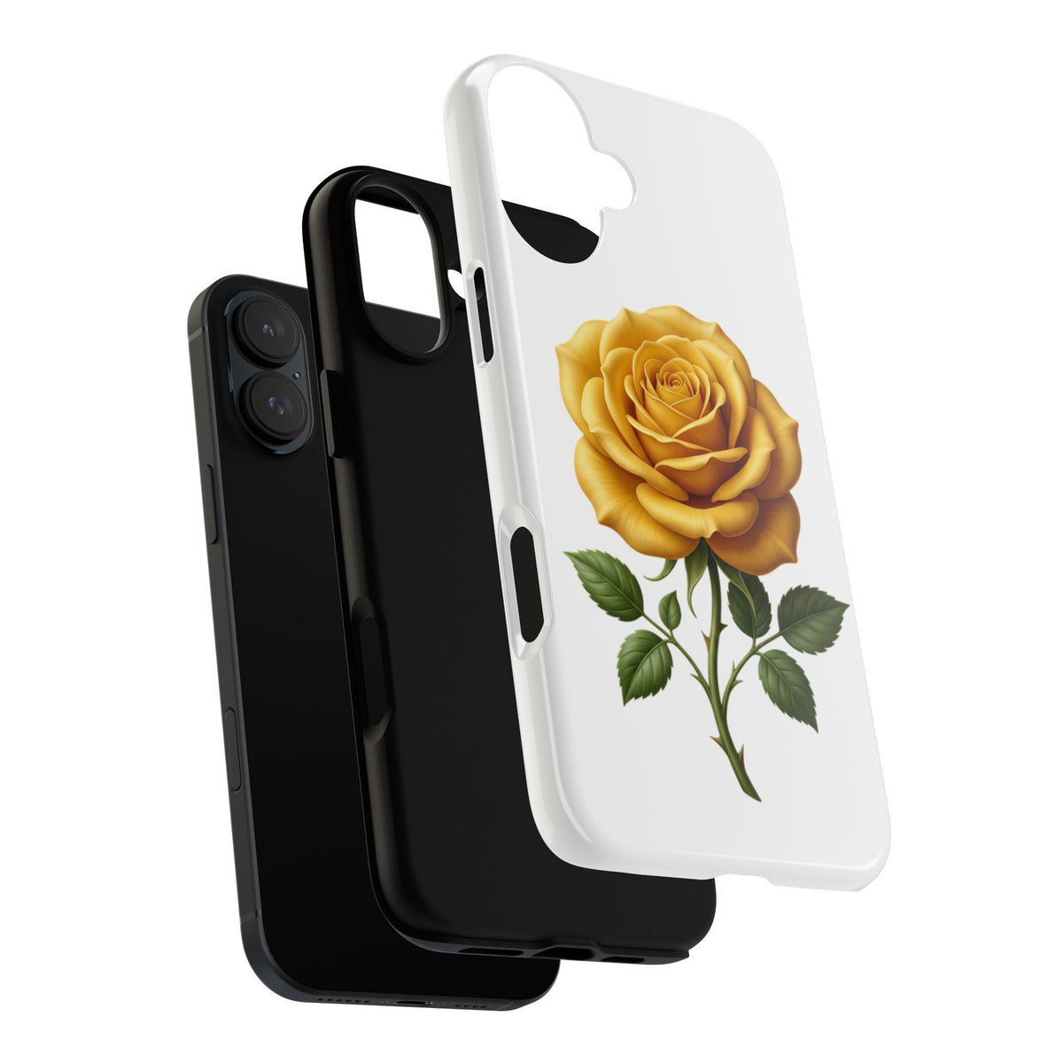 Yellow Rose Phone Case — Vintage Floral Tough Protective Cover