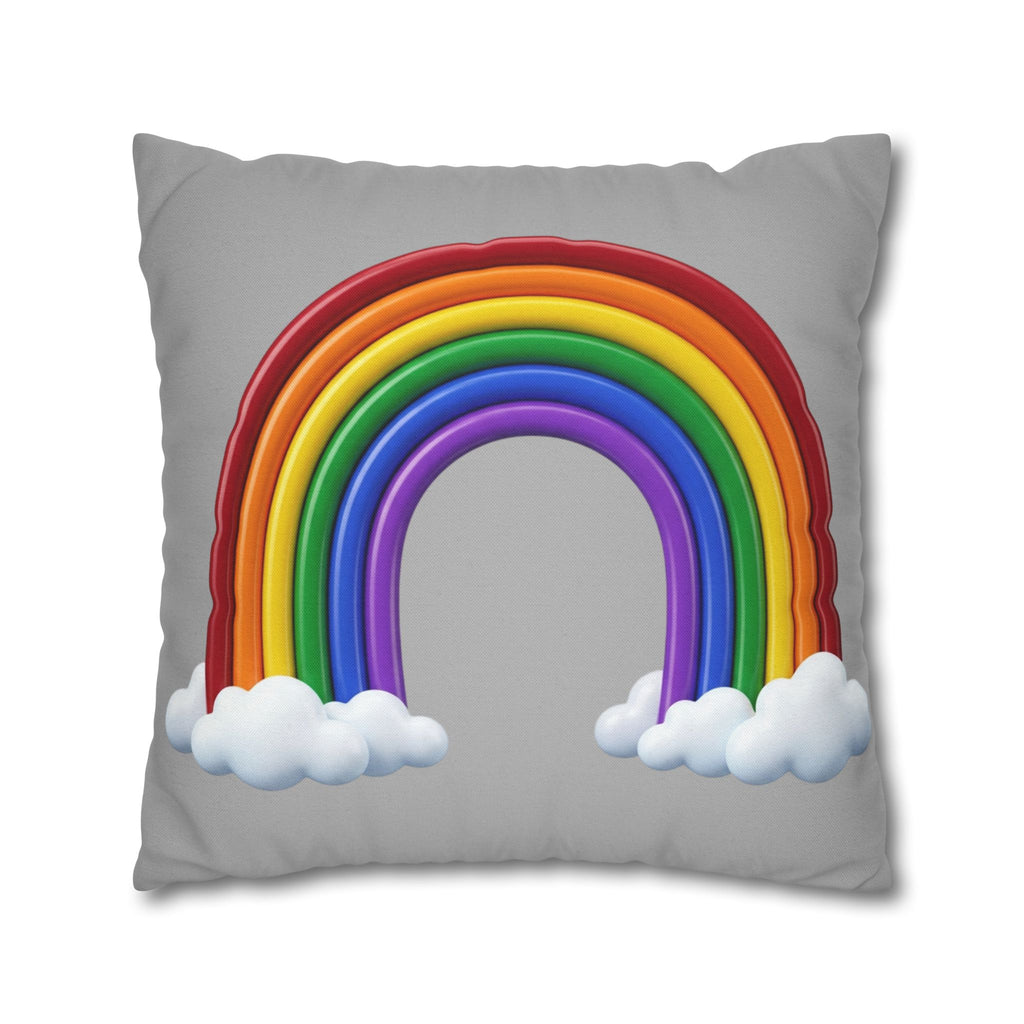 Rainbow Grey Spun Polyester Square Pillowcase