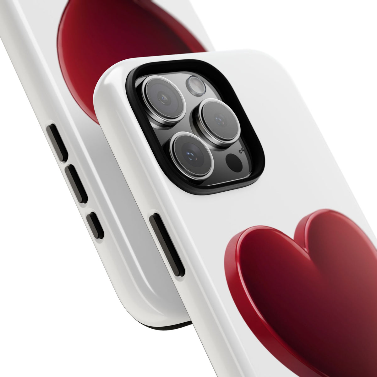 Heart Tough Phone Case - Red 3D Heart Protective Phone Case