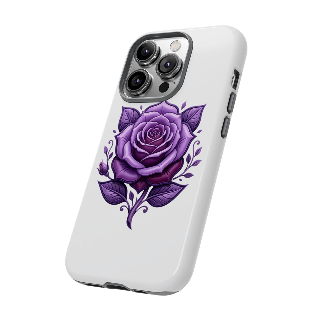 Purple Rose Tough Phone Case — Floral Protective Phone Cover