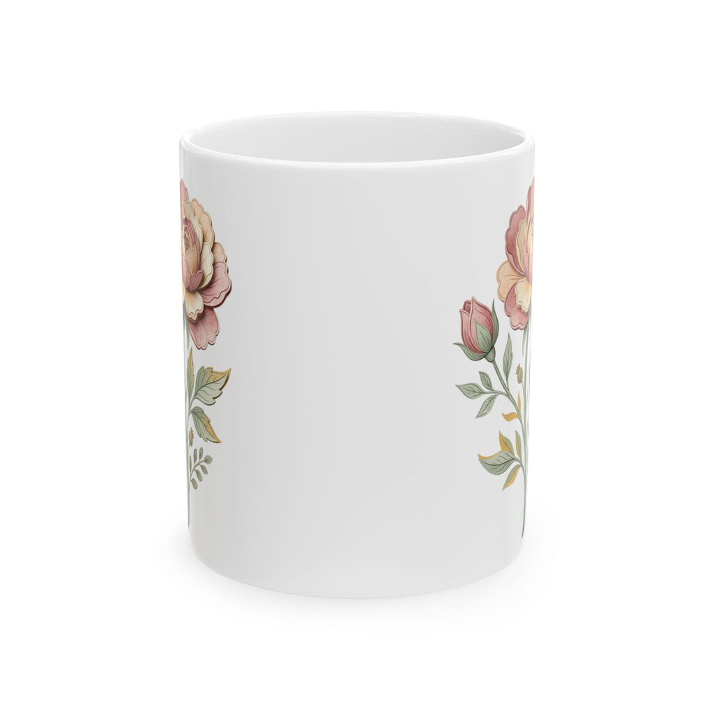 Floral Vintage Rose Ceramic Mug — 11oz & 15oz