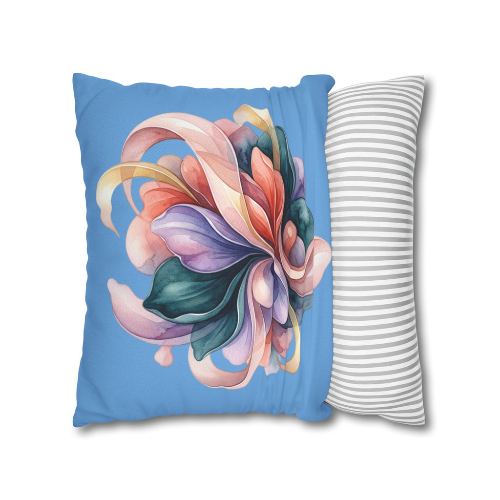 Floral Swirl Pillowcase — Colorful Abstract Blossom Throw Pillow