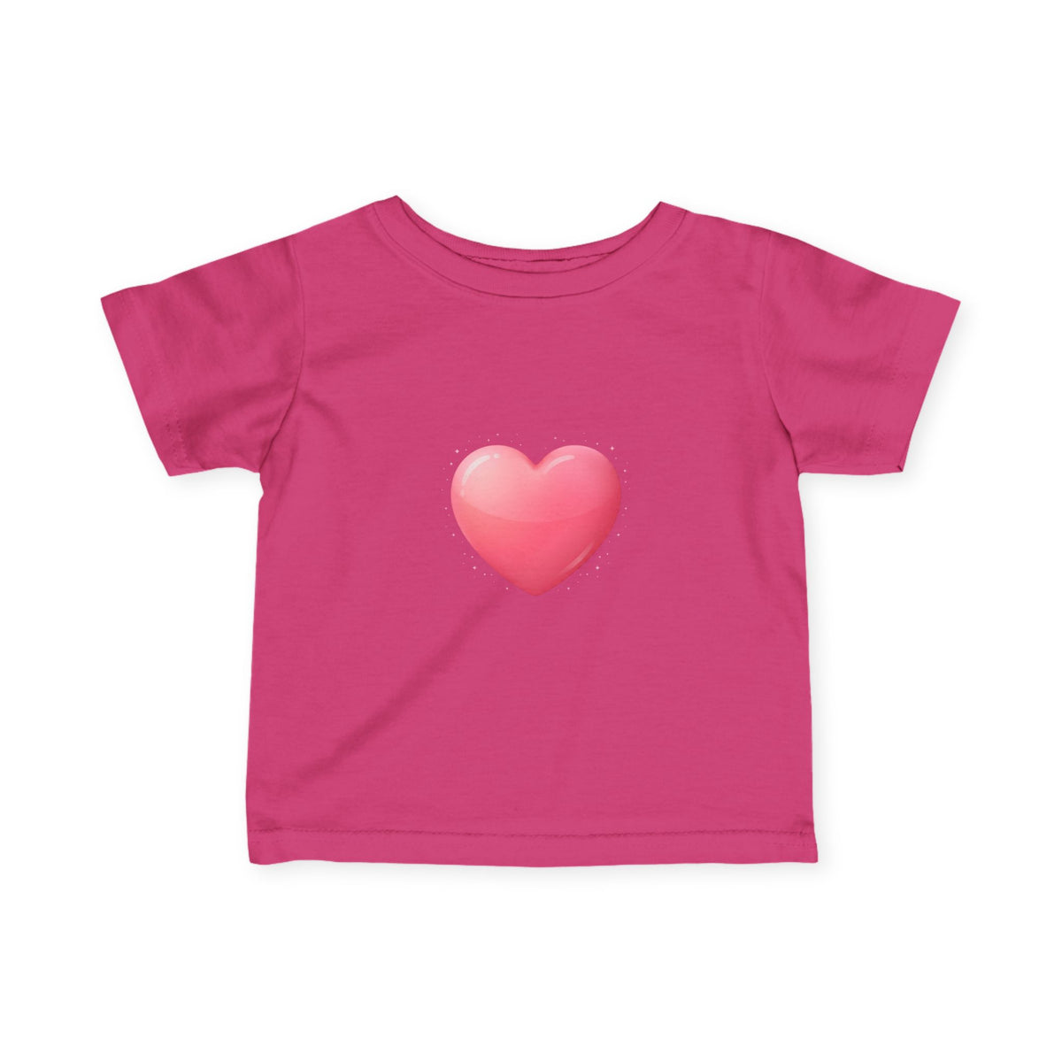 Infant Tee — Pink Heart Graphic Baby Shirt (Love Emoji)
