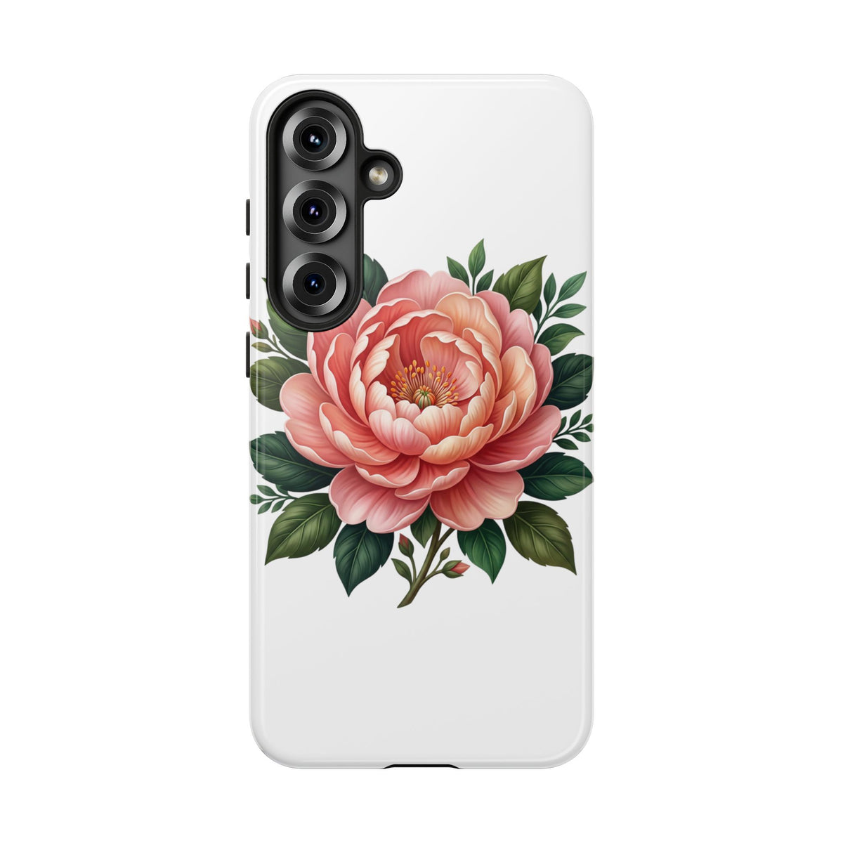 Floral Peony Tough Phone Case — Protective Botanical iPhone Cover