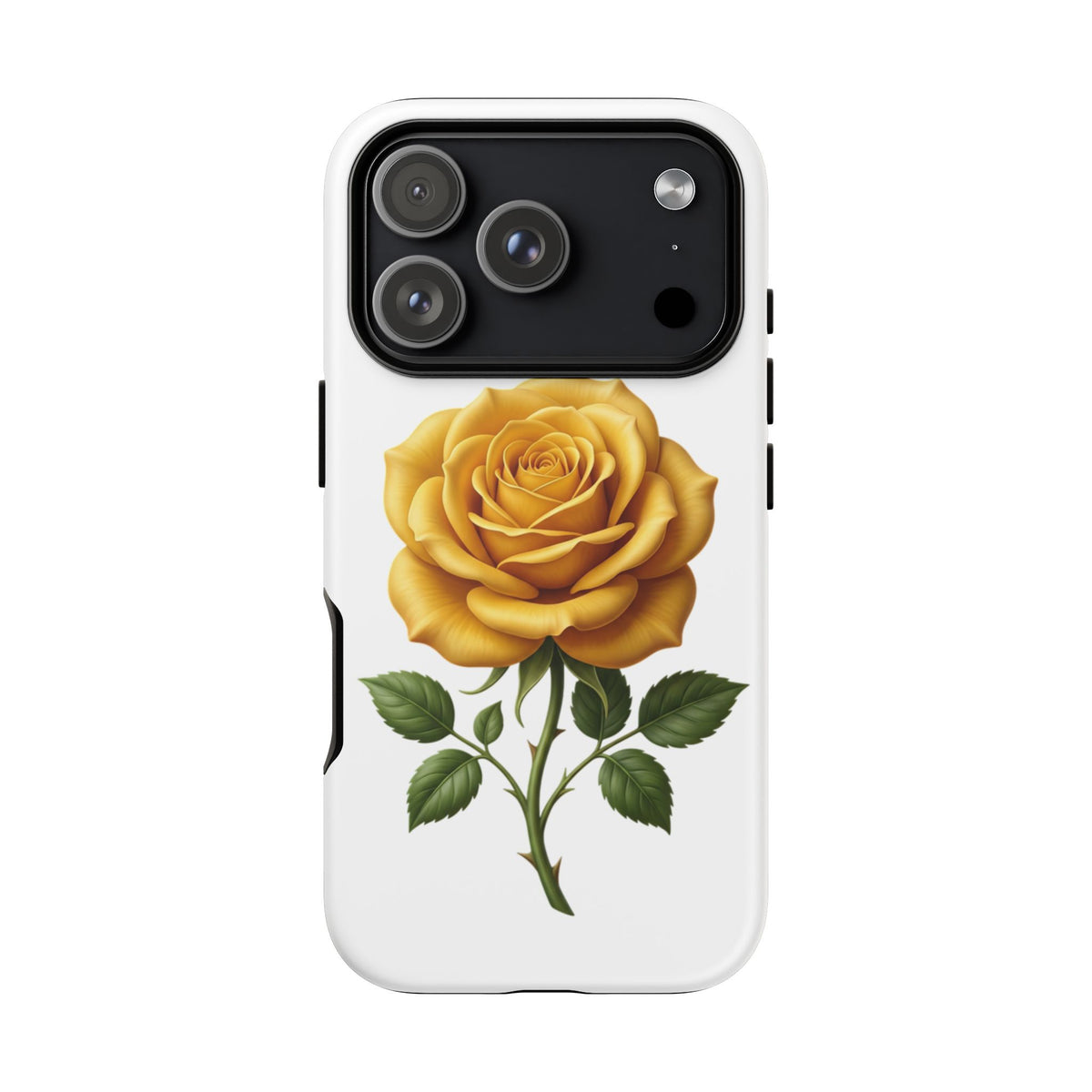 Yellow Rose Phone Case — Vintage Floral Tough Protective Cover