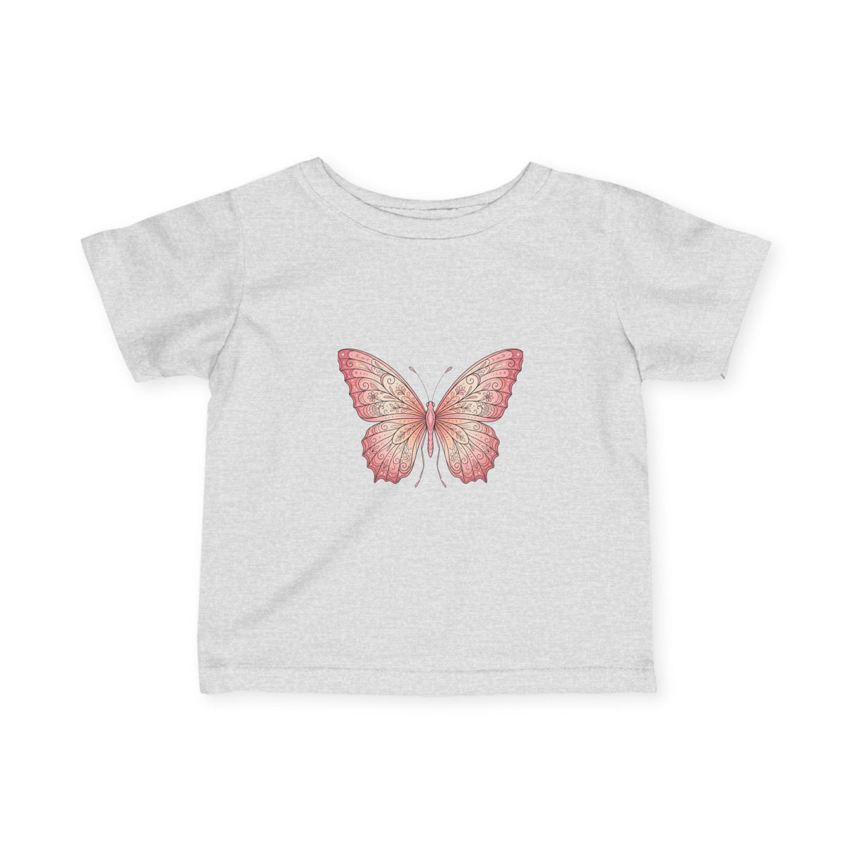 Infant Tee with Pink Watercolor Butterfly — Baby Girl Spring Floral Shirt