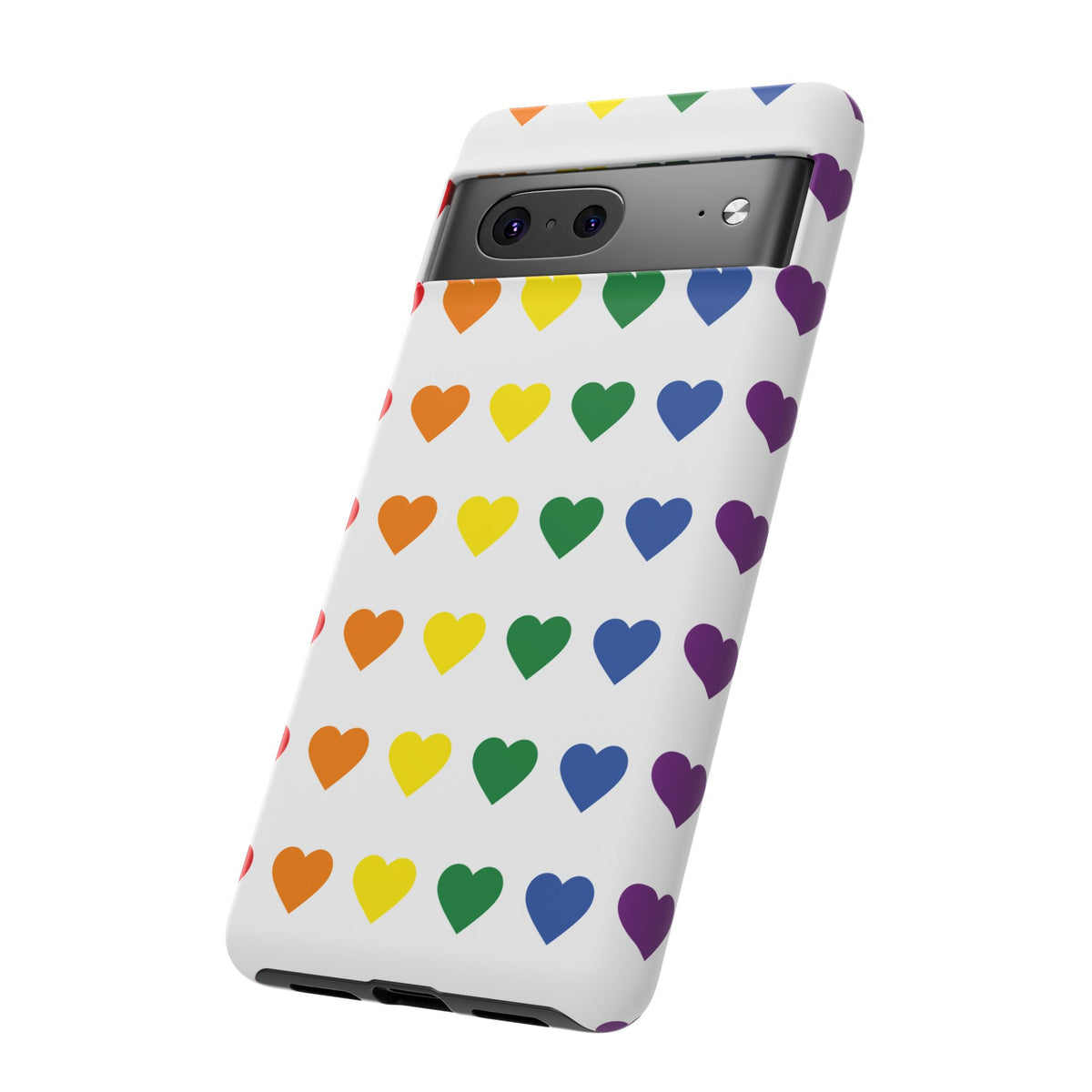 Rainbow Heart Tough Phone Case — Pride Pattern Protective Cover