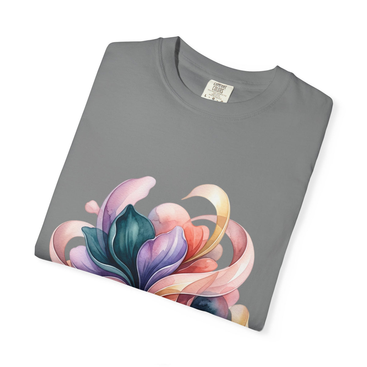T-Shirt — Colorful Abstract Floral Swirl Graphic Tee