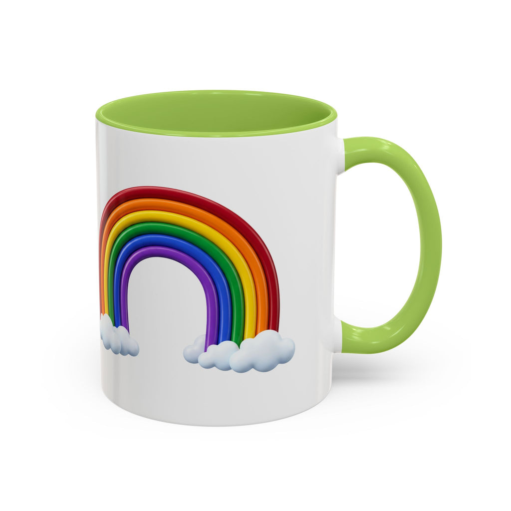 Rainbow Coffee Mug - Colorful Arc & Clouds Accent Mug (11/15oz)