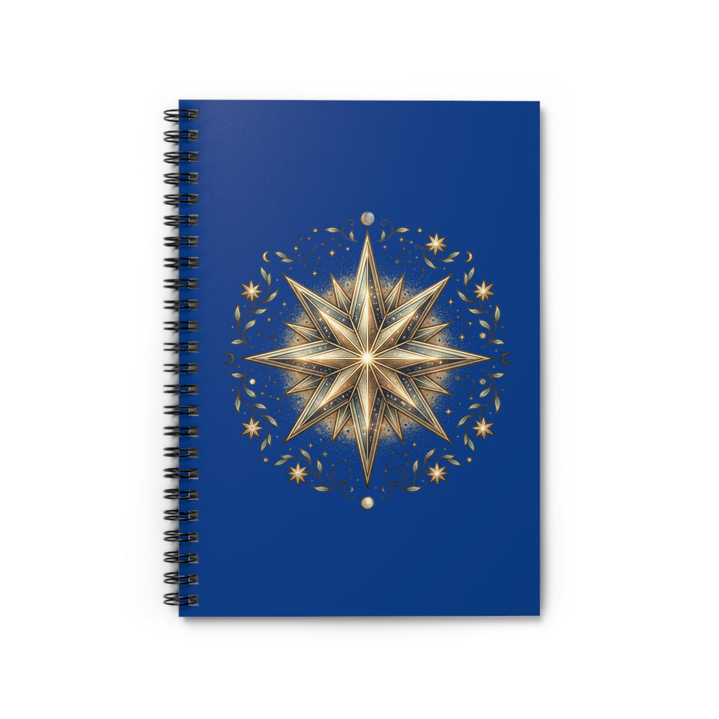 Star Print Spiral Notebook - Ruled Line- Navy