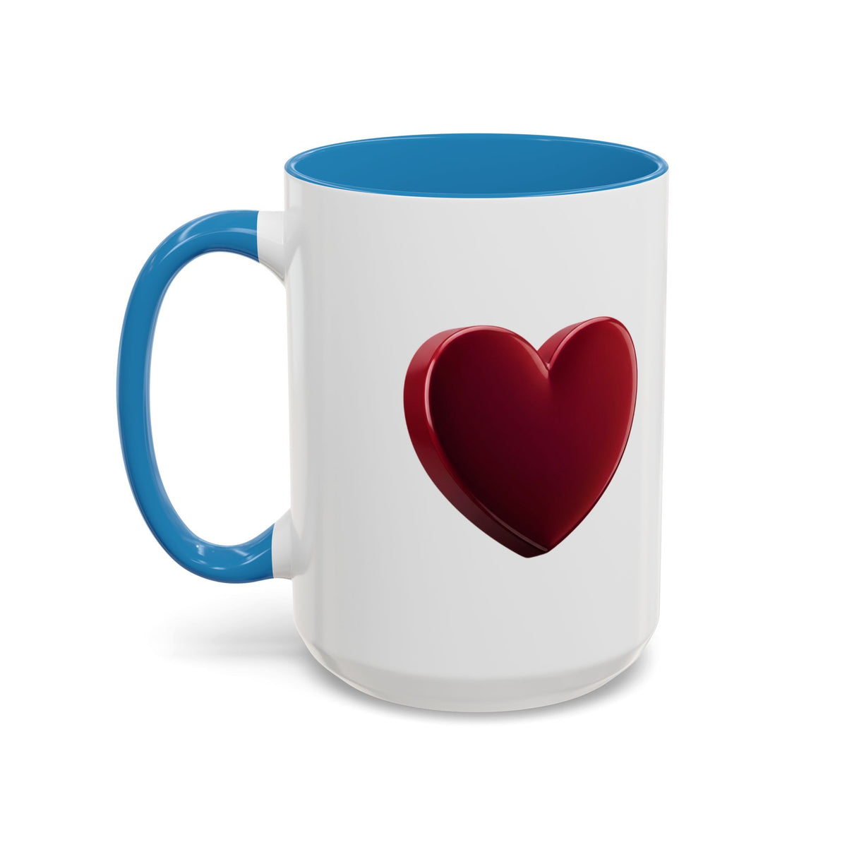Heart Accent Coffee Mug – Red 3D Heart Design, Valentine’s Day Gift
