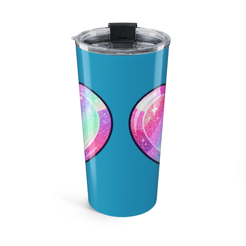 Pastel Glitter Heart Tumbler 20oz- Turquoise