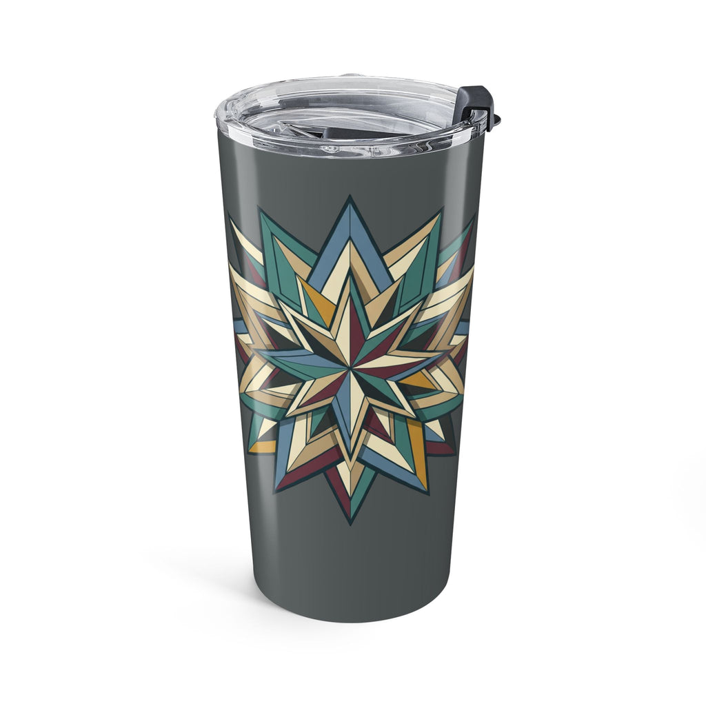 Geometric Star 20oz Tumbler — Insulated Travel Cup- Dark Grey