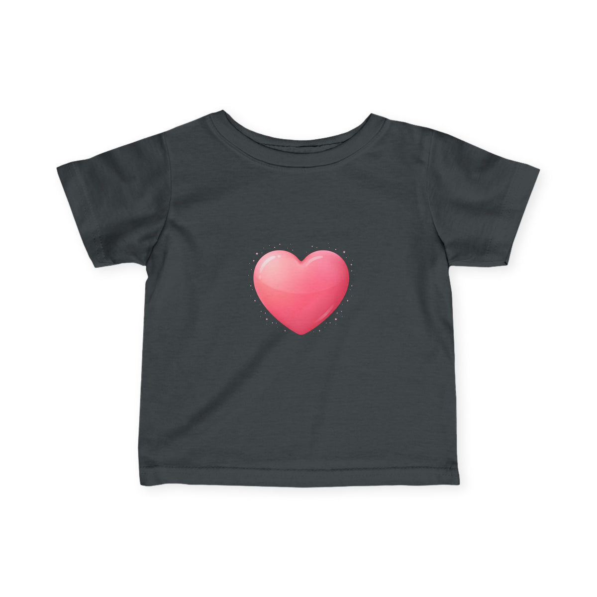 Infant Tee — Pink Heart Graphic Baby Shirt (Love Emoji)
