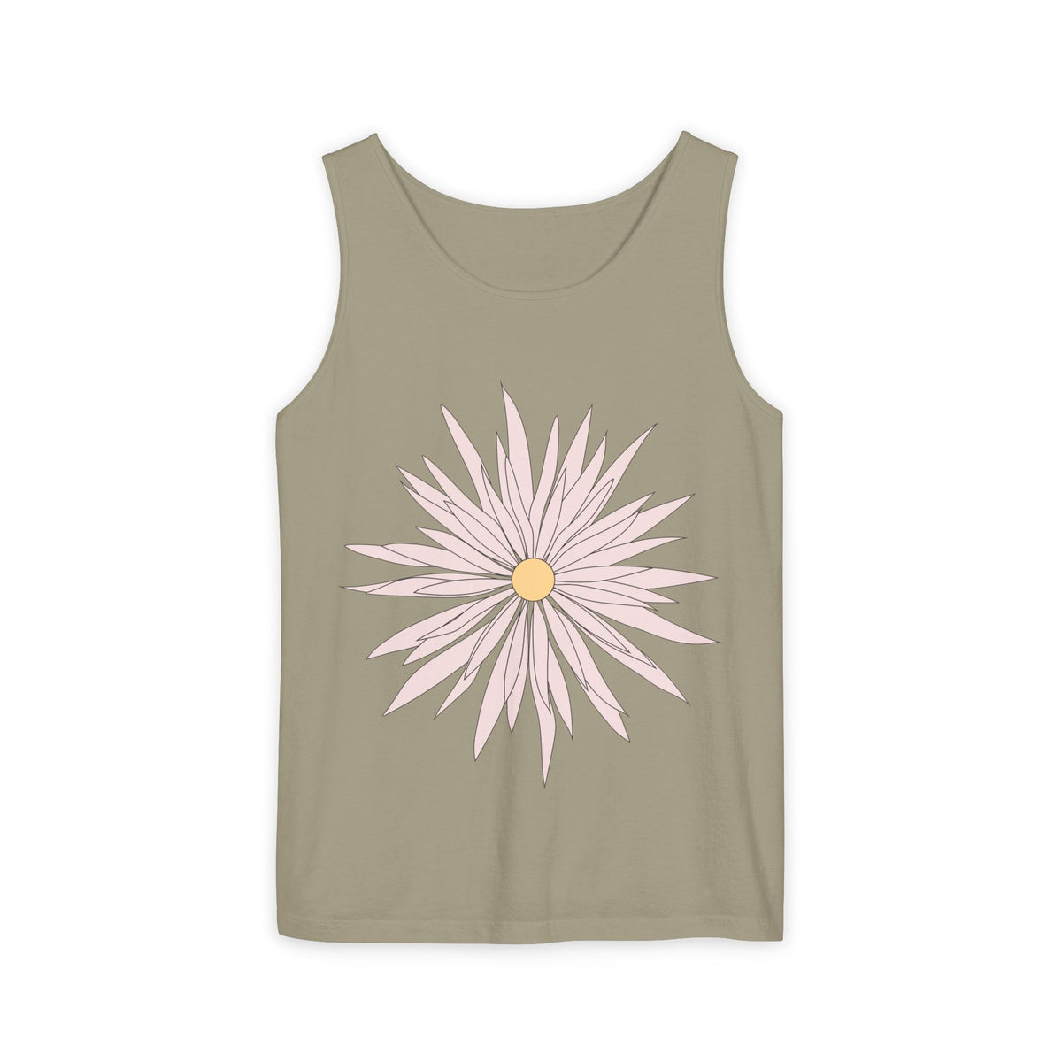 Dainty Pink Daisy Tank Top — Floral Graphic Summer Tank