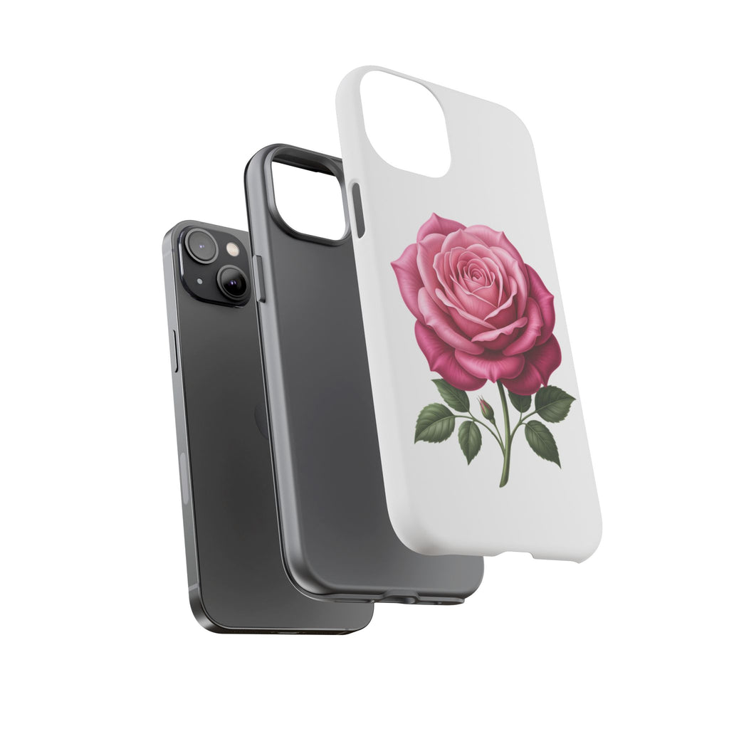 Pink Rose Tough Phone Case — Floral Protective iPhone Cover