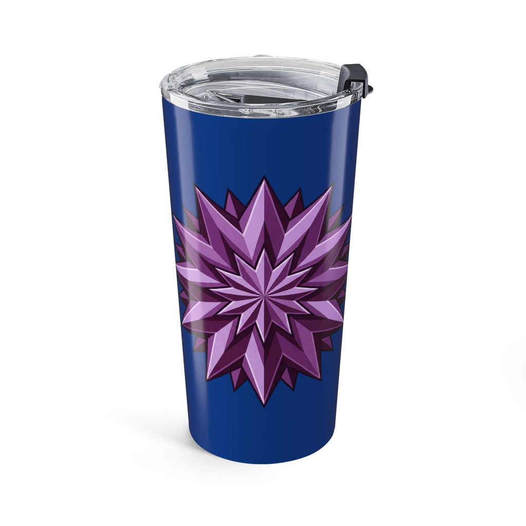 20oz Floral Spike Tumbler — Purple Starburst Travel Cup- Dark Blue