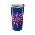 20oz Floral Spike Tumbler — Purple Starburst Travel Cup- Dark Blue