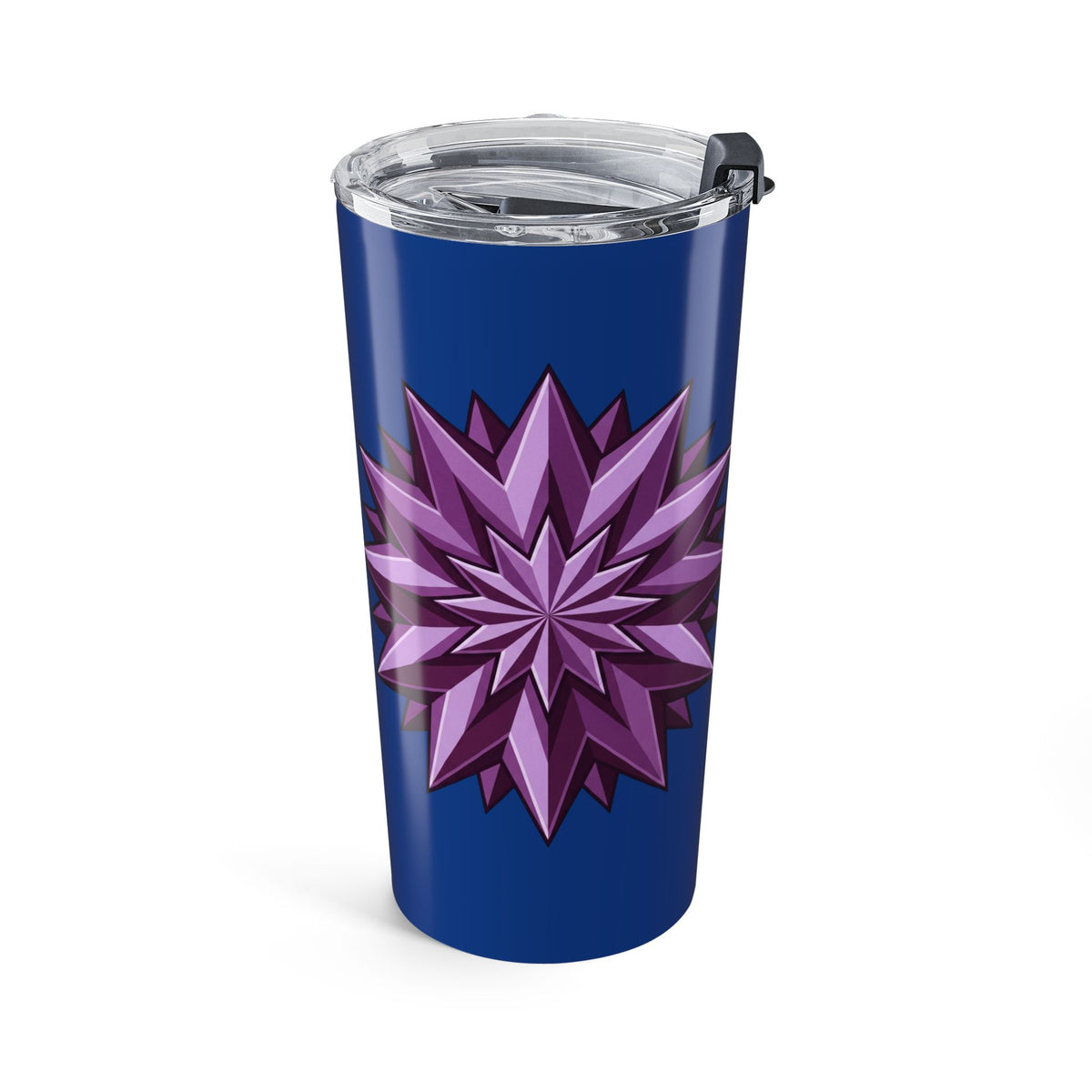 20oz Floral Spike Tumbler — Purple Starburst Travel Cup- Dark Blue