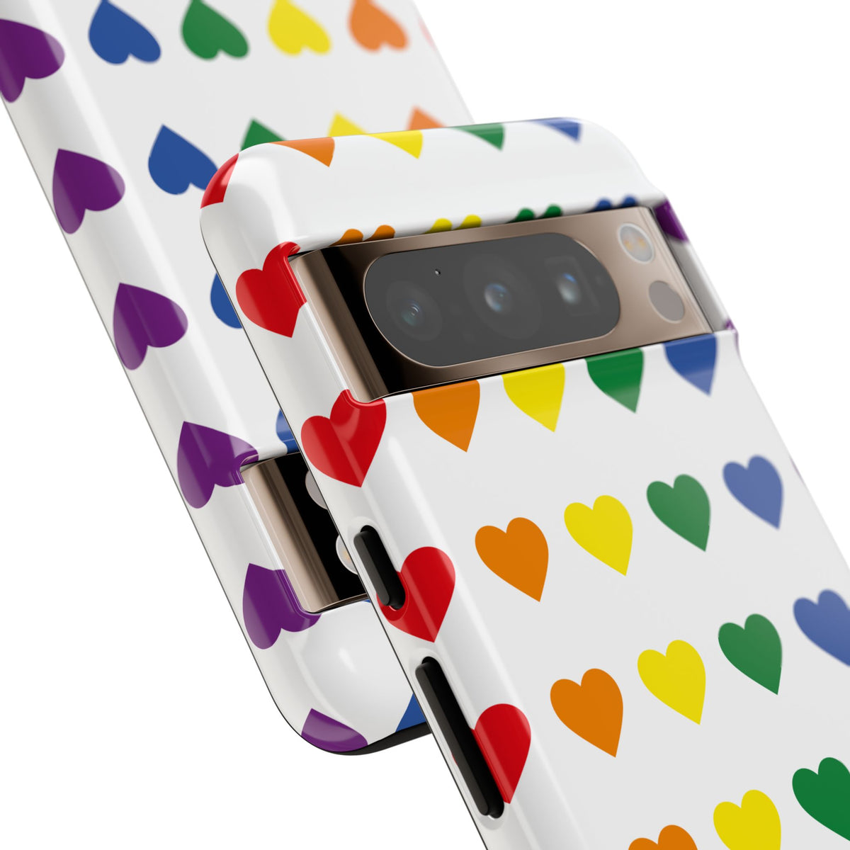 Rainbow Heart Tough Phone Case — Pride Pattern Protective Cover