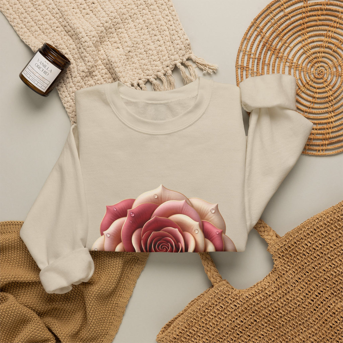 Rose Bloom Crewneck Sweatshirt