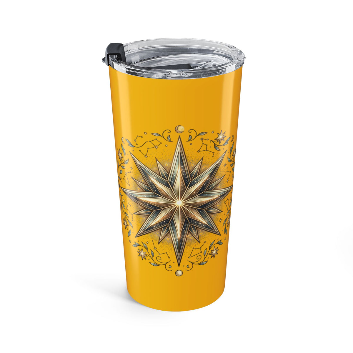Star Print Yellow Insulated Tumbler 20oz