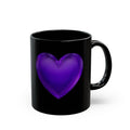Black Mug - Purple Heart Ceramic Coffee Cup (11oz & 15oz)