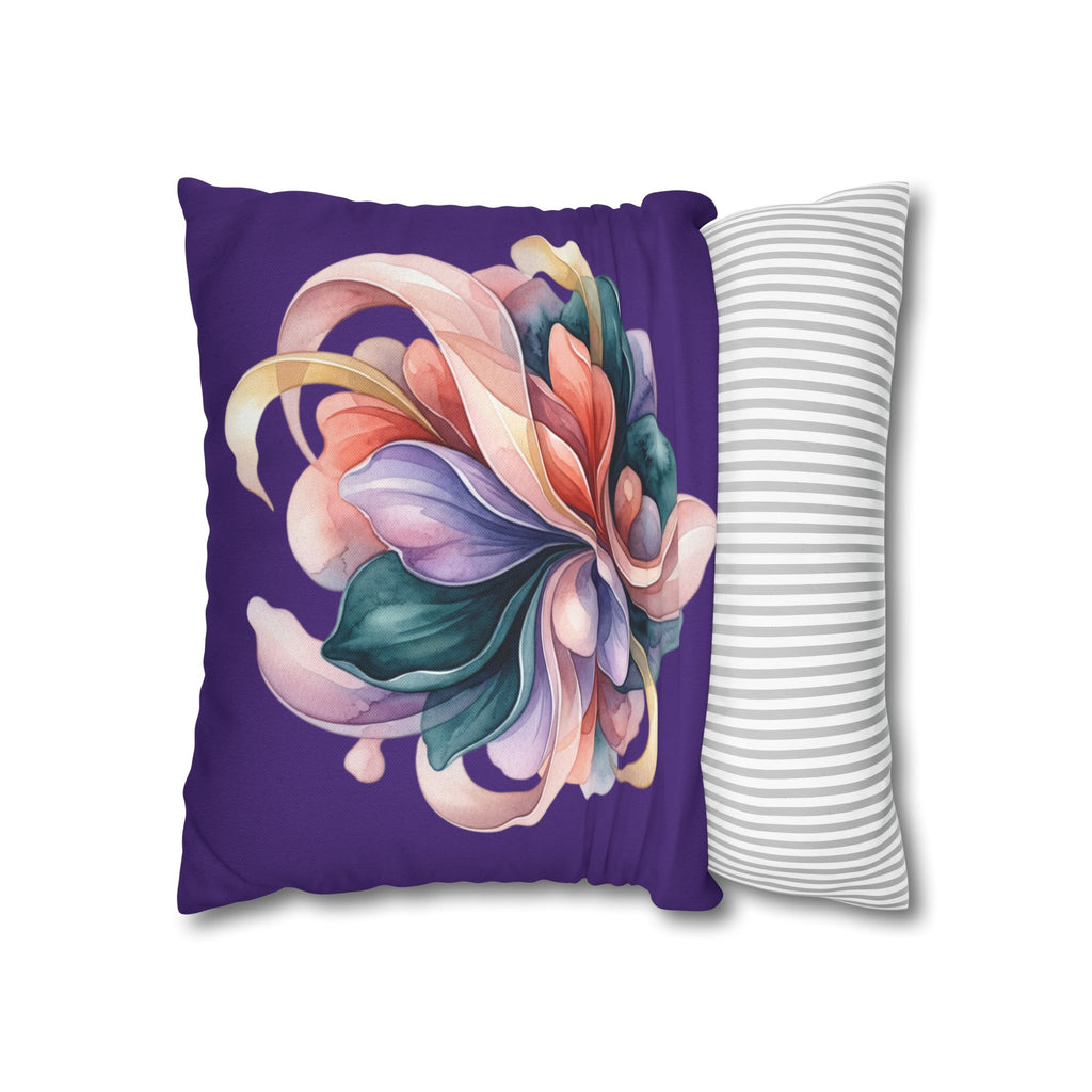 Floral Swirl Decorative Pillowcase — Abstract Blossom Accent for Living Room & Bedroom