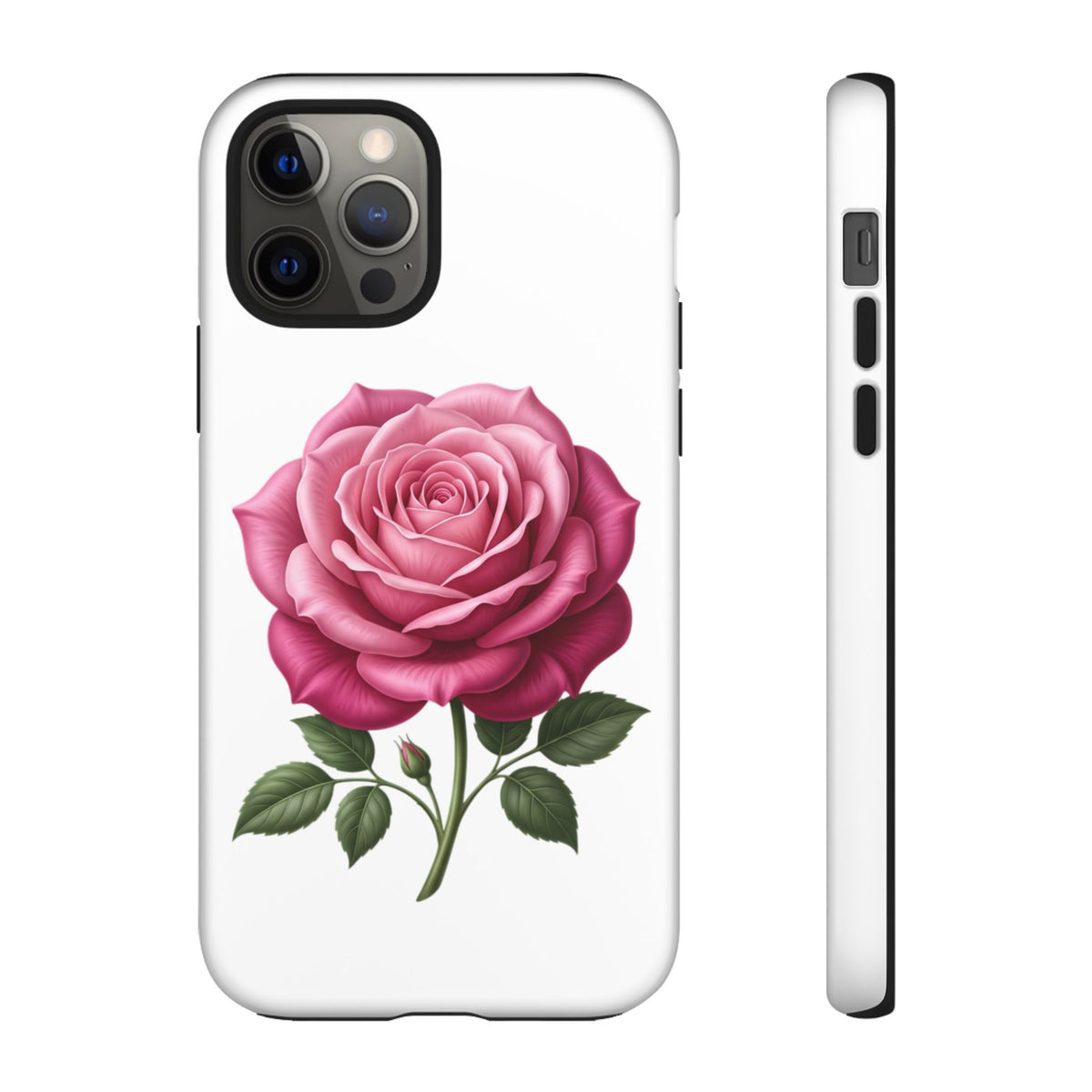Pink Rose Tough Phone Case — Floral Protective iPhone Cover