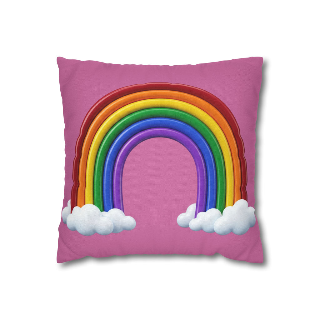 Rainbow Light Pink Spun Polyester Square Pillowcase