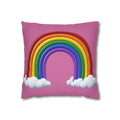 Rainbow Light Pink Spun Polyester Square Pillowcase