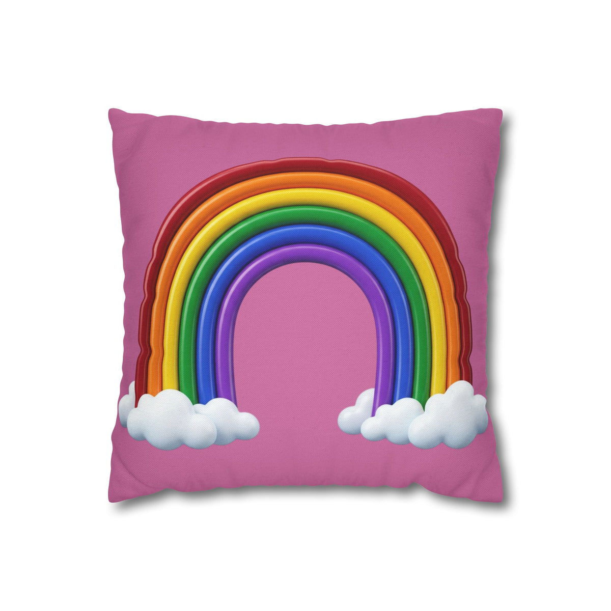 Rainbow Light Pink Spun Polyester Square Pillowcase