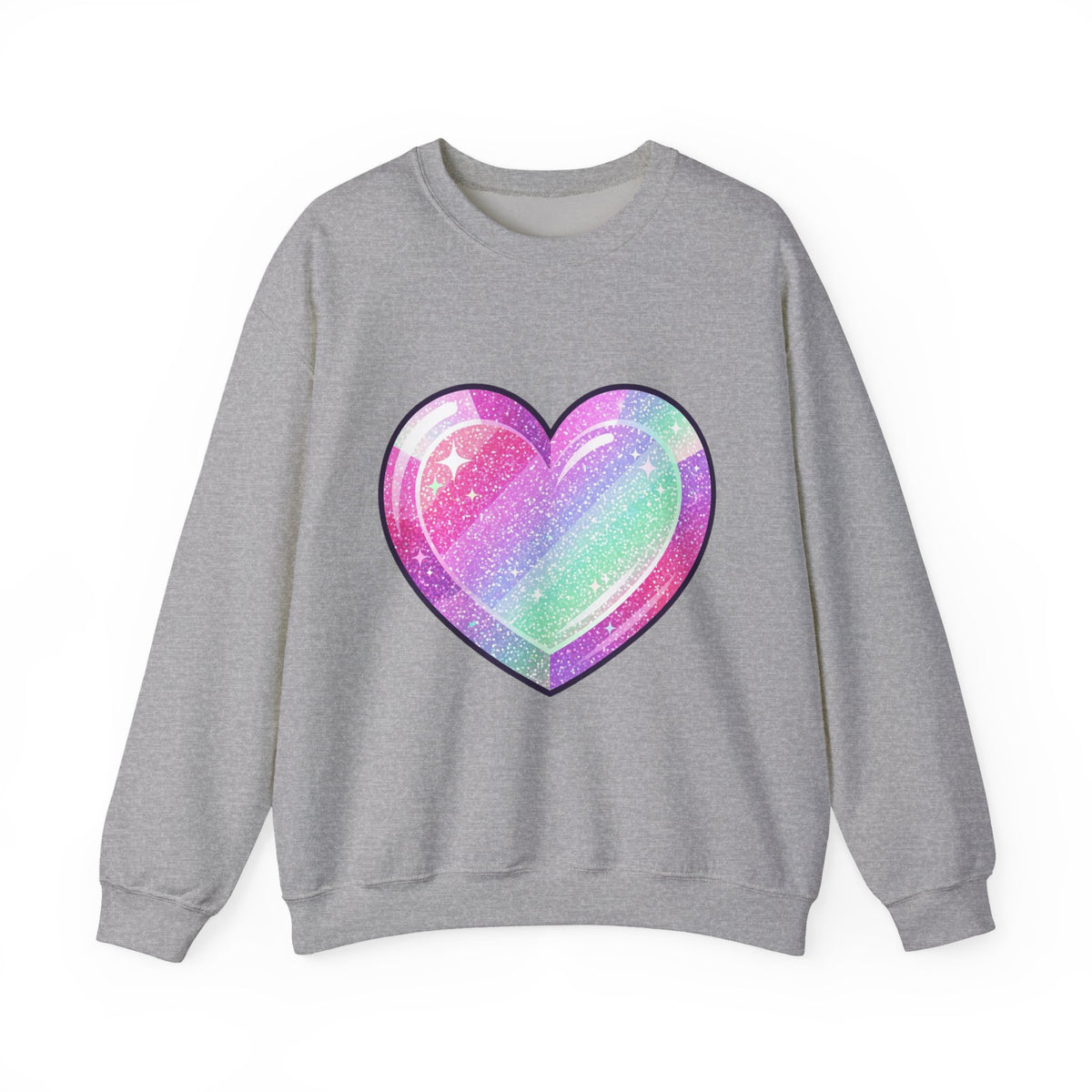 Pastel Sparkle Heart Sweatshirt