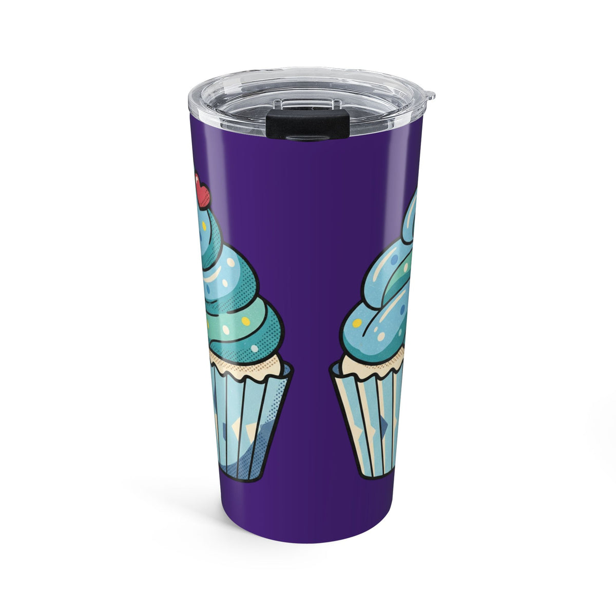 Blue Cupcake 20oz Tumbler- Dark Purple Blue Sweet Treats Insulated Travel Mug