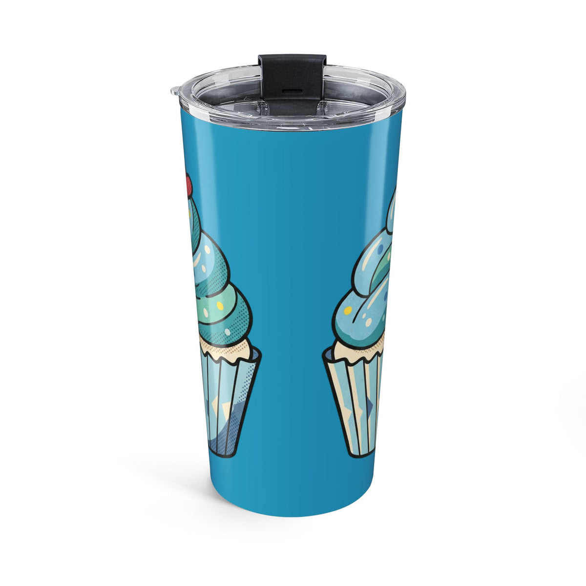 Blue Cupcake 20oz Tumbler Turquoise — Insulated Travel Cup with Cute Dessert Design