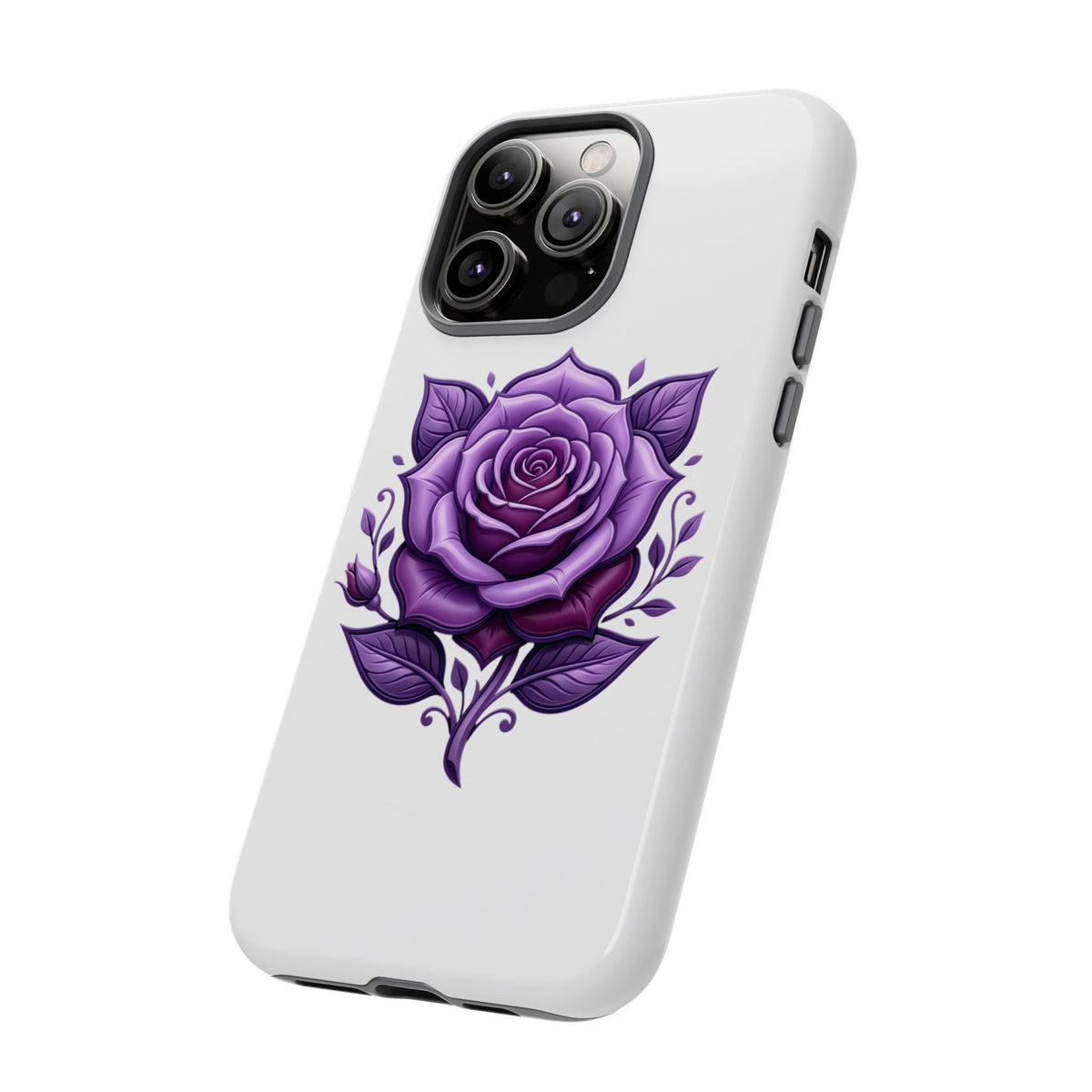 Purple Rose Tough Phone Case — Floral Protective Phone Cover