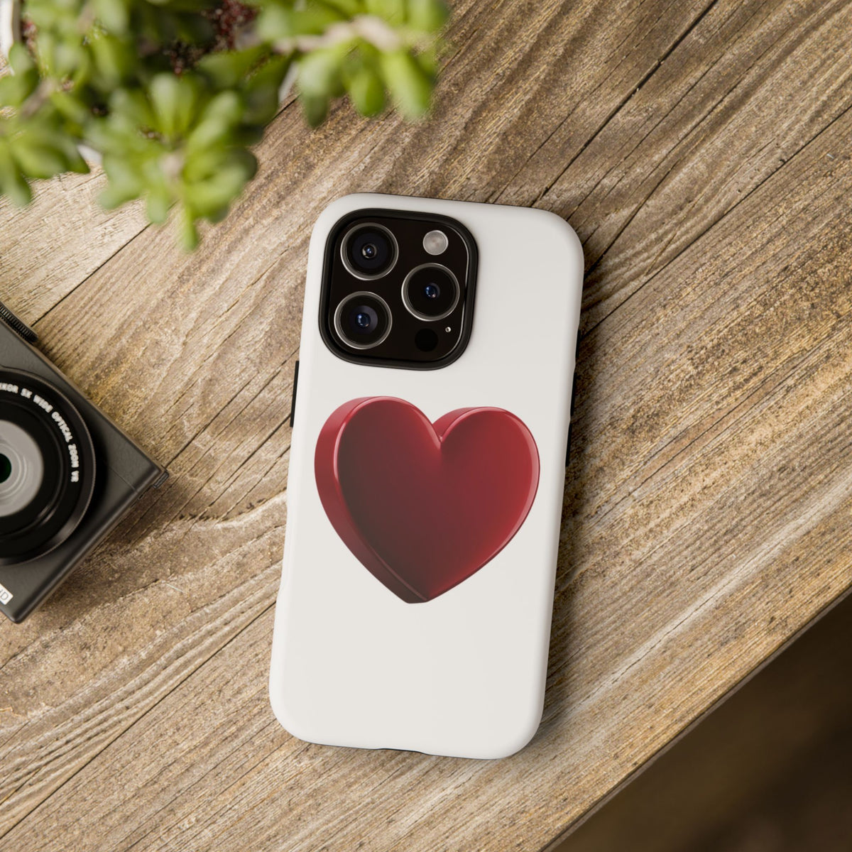 Heart Tough Phone Case - Red 3D Heart Protective Phone Case