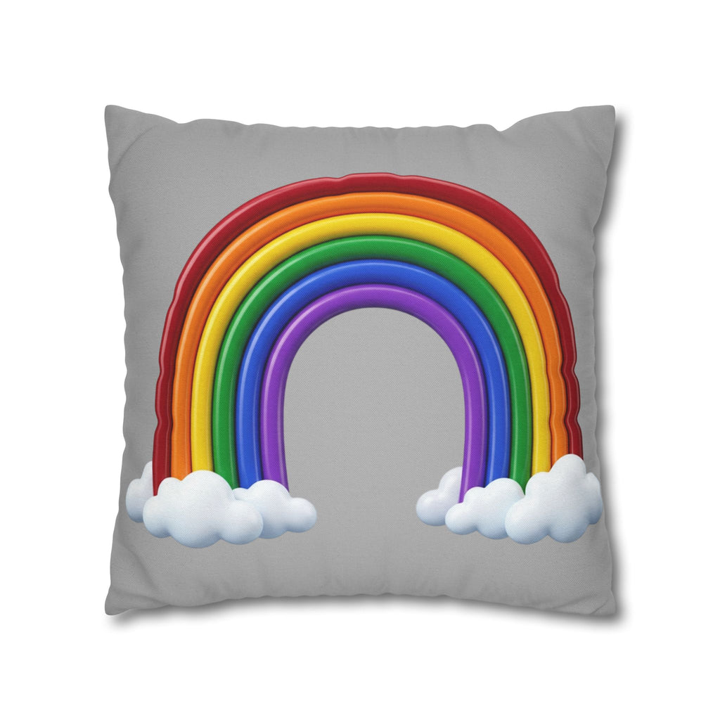 Rainbow Grey Spun Polyester Square Pillowcase