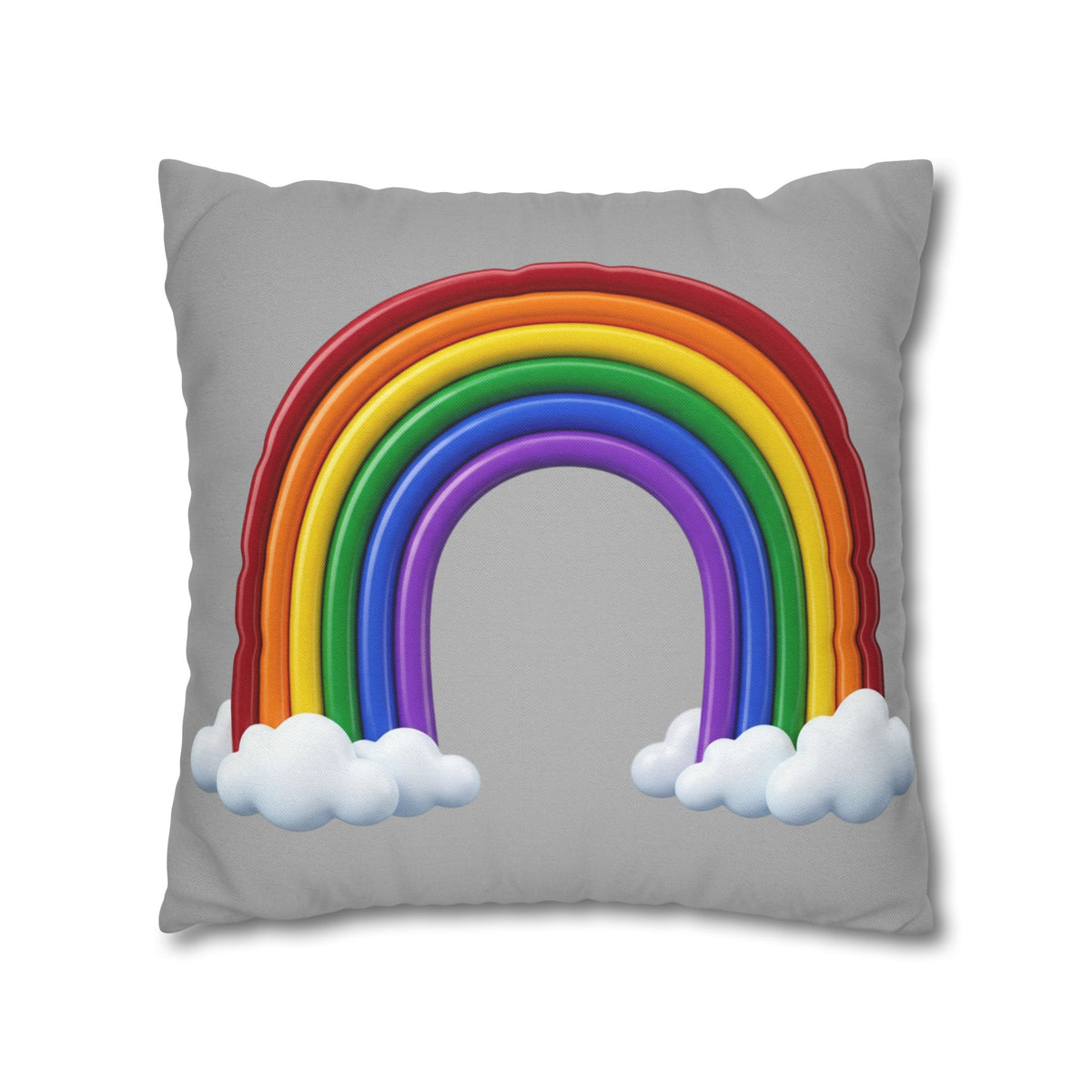 Rainbow Grey Spun Polyester Square Pillowcase